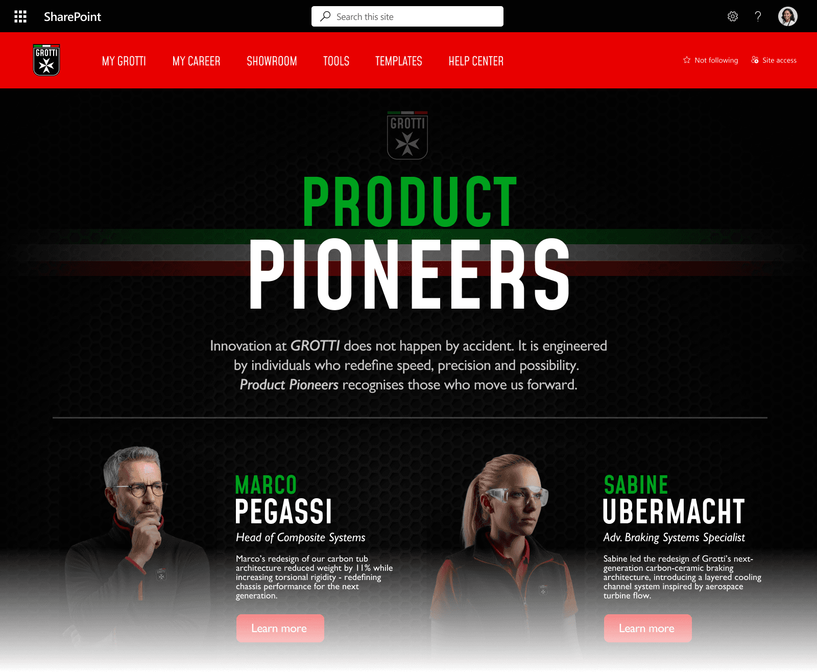 Example second comms campaign page layout