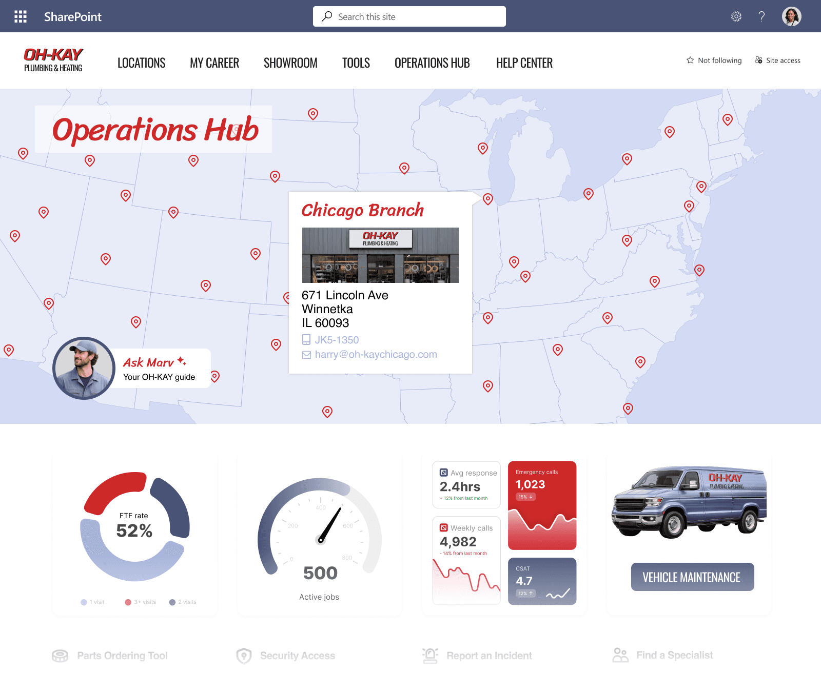 Oh-Kay interactive sharepoint map custom design
