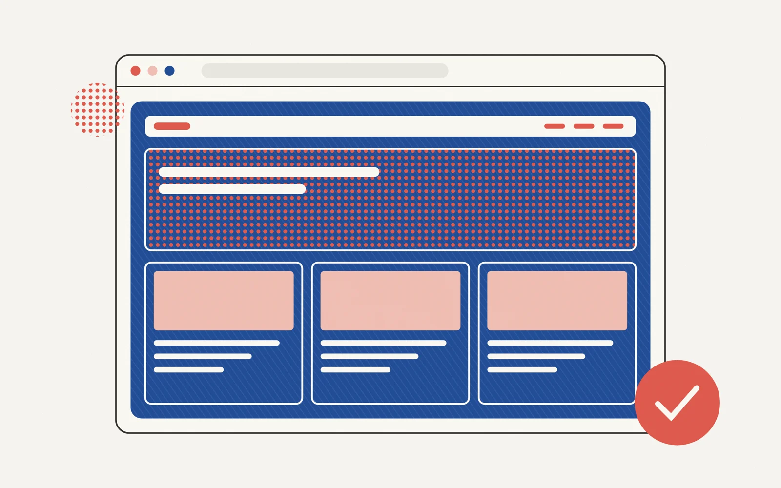 Illustration of a polished, on-brand SharePoint intranet homepage